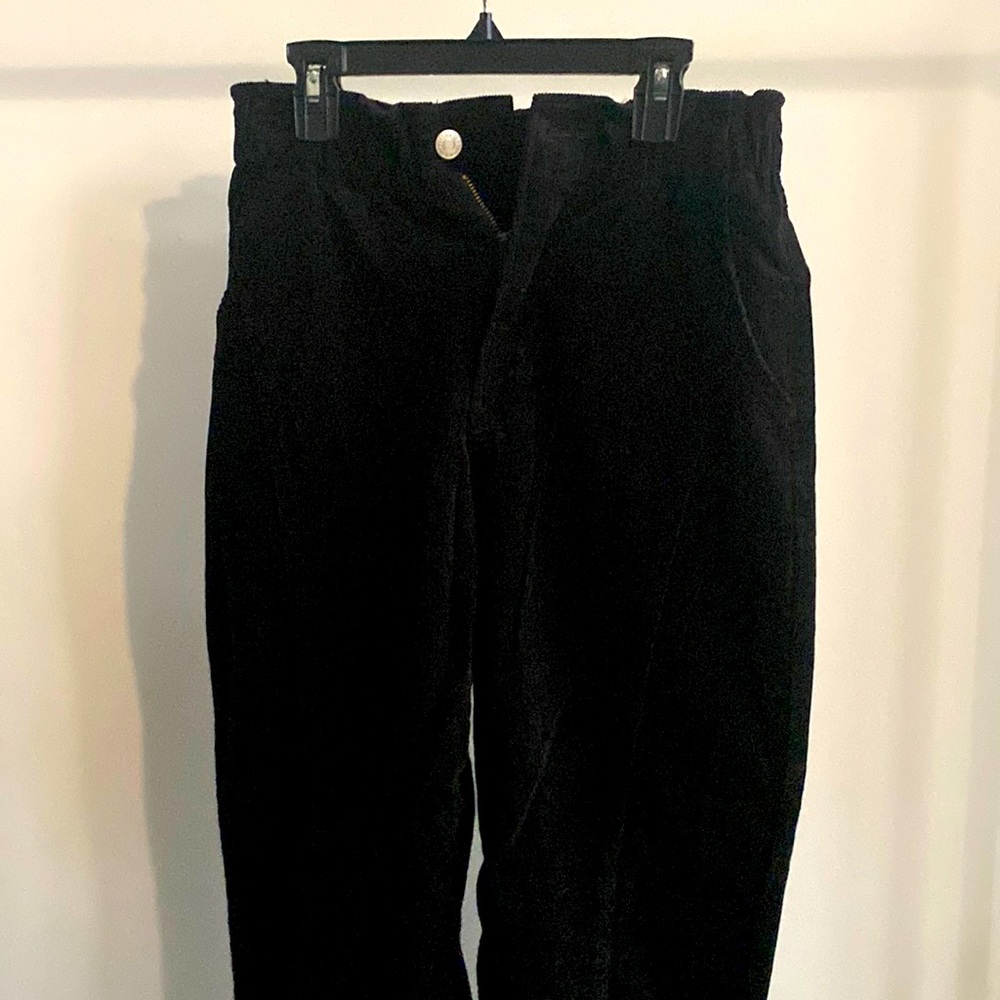 black baggy corduroy pants with stretch